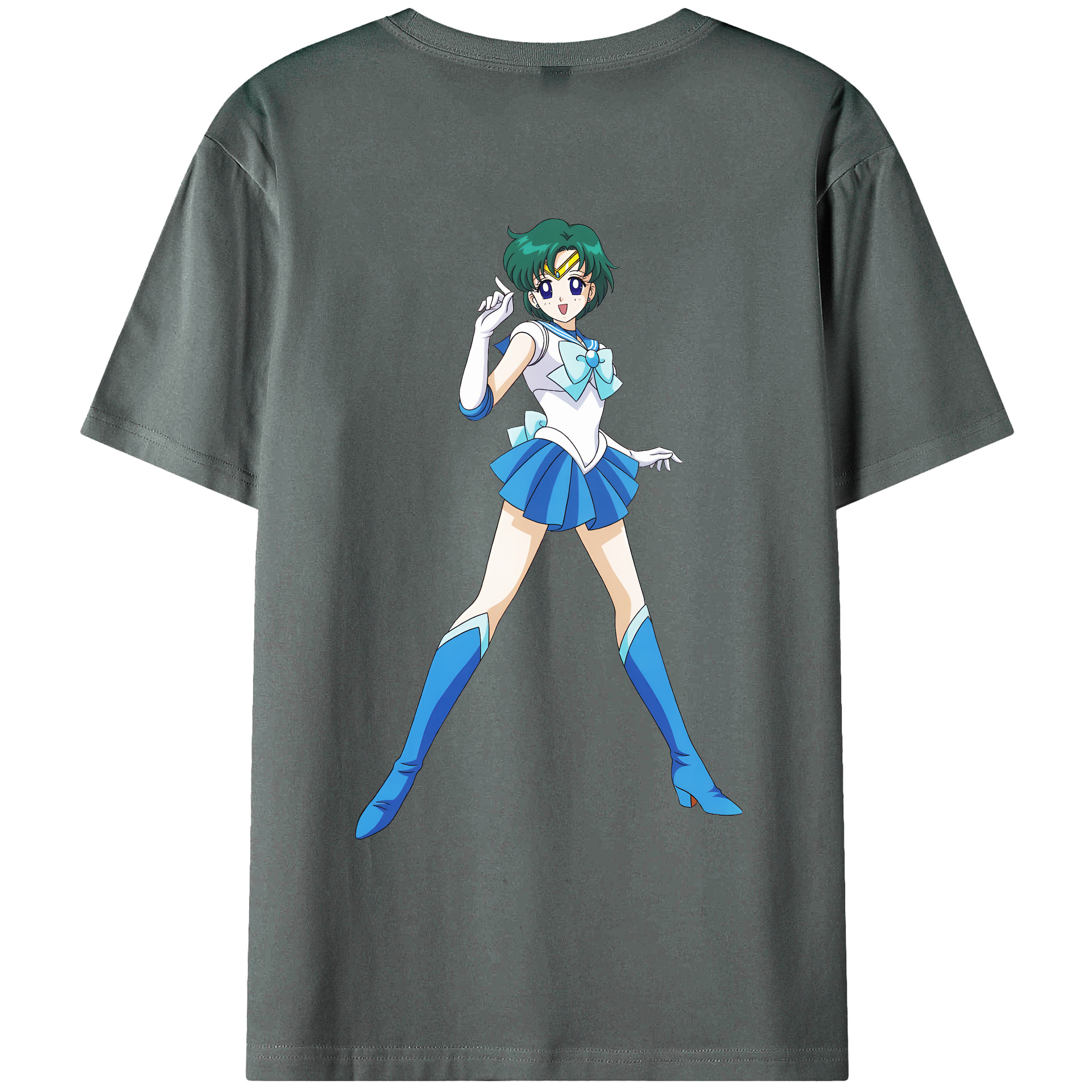 （画像用） 美少女戦士セーラームーン 海王 みちる（かいおう みちる） Sailor Moon Kaiou Michiru 綿100％ メンズ半袖Tシャツ（バックプリント） 通気性